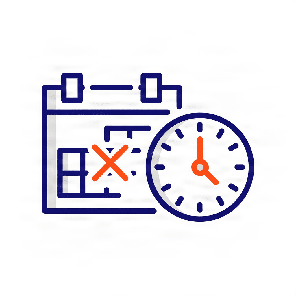 Icon representing inconsistent social media posting schedule